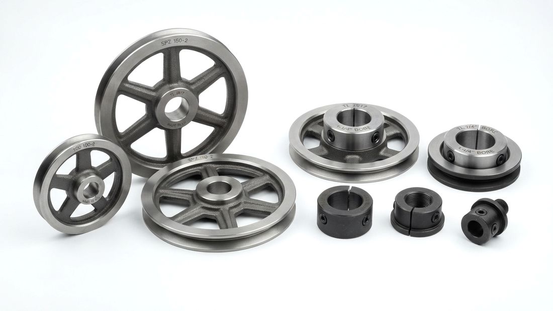 Flat pulleys and taper-lock bushes