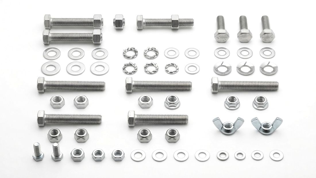 Hex bolts, nuts and washers