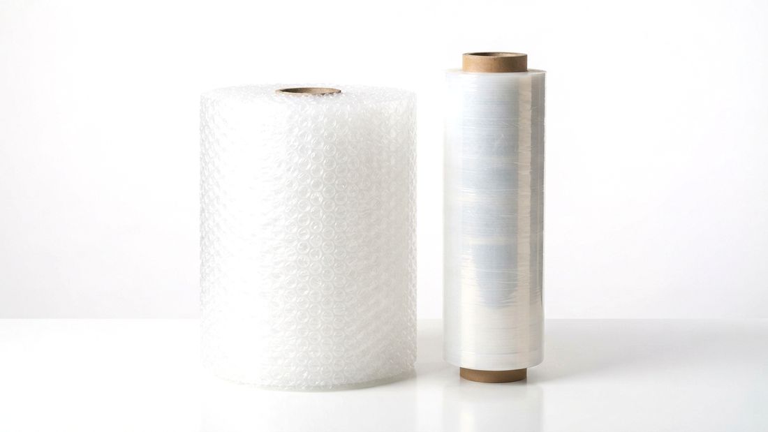 Bubble roll and stretch film