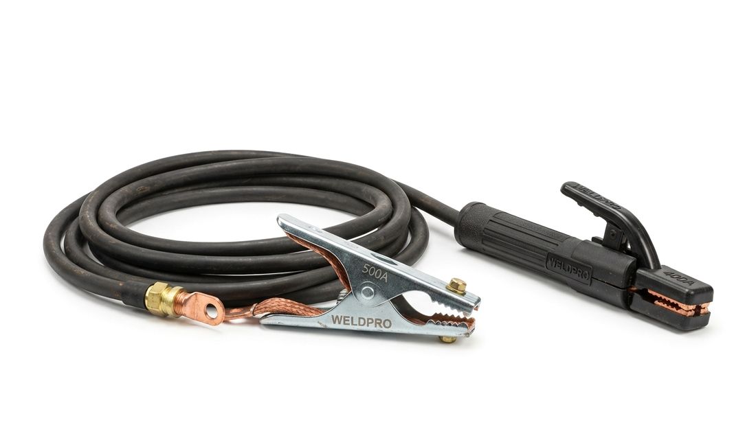 Electrode holder, earth clamp and cable